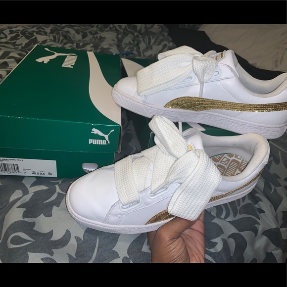 puma basket heart glitter
